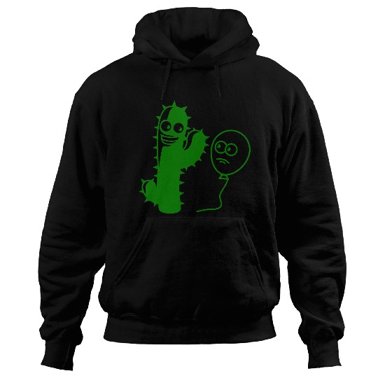 Cactus Balloon Friends Handshake Greeting Spikes Hoodies