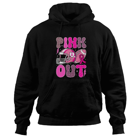 Pink Out Breast Cancer Football Mom Girls Women Hoodies