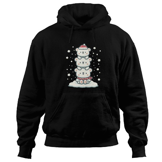 Polar Bear Christmas Tree Funny Animal Xmas Hoodies