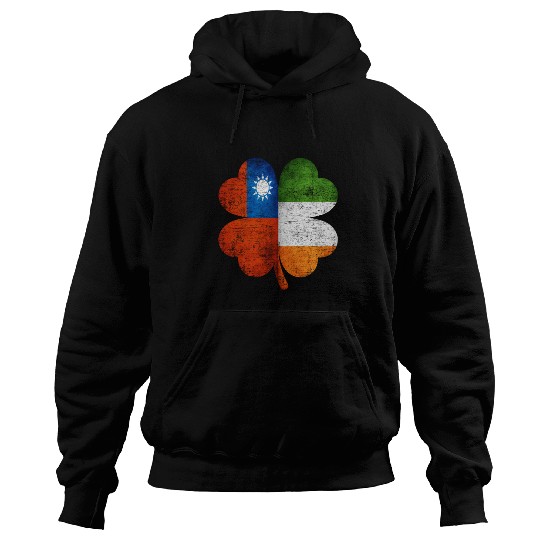 Taiwanese Irish Shamrock Taiwan Ireland Flag Hoodies