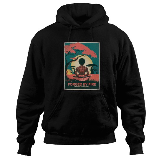 Vintage Afro Samurai Warrior - Forged By Fire Hoodies