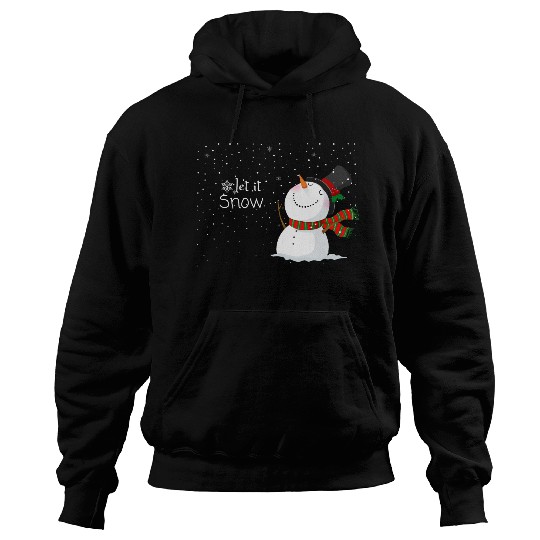 snowfall with snowman, let it snow. Hoodies
