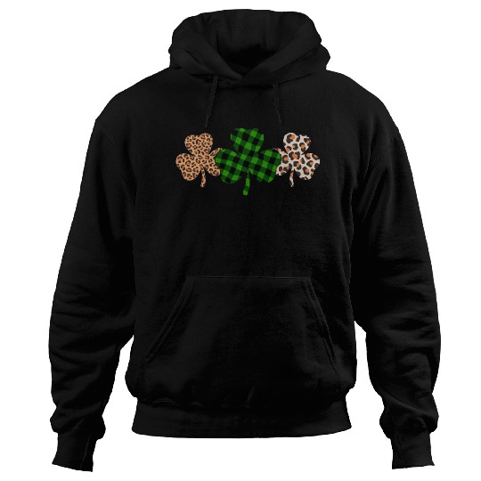 St Patricks Day Lucky Irish Green Plaid Shamrock Hoodies
