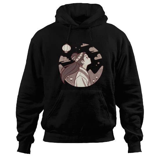 Mystical Maiden Under the Lanterns Anime Fantasy D83C DF38 Hoodies