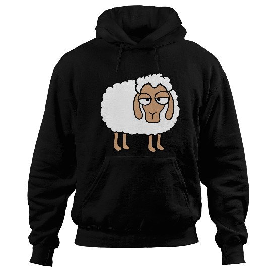 Sheep Tired Bored Look Little Sweet Lamb Bad Mood Hoodies