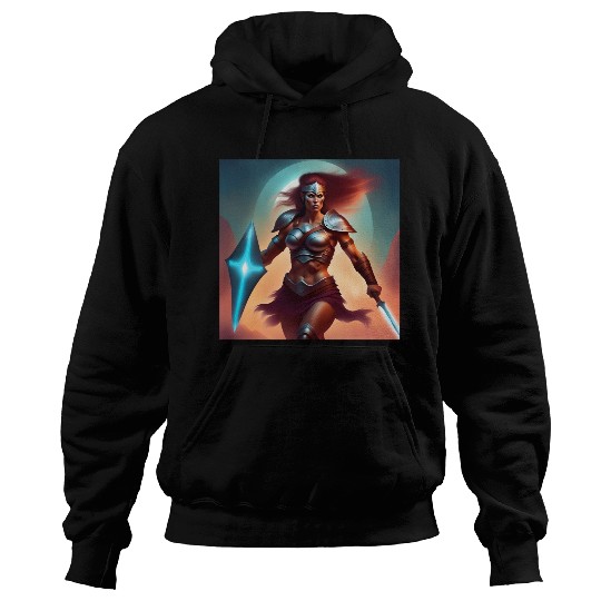 Barbarian warrior woman with magical sword Hoodies