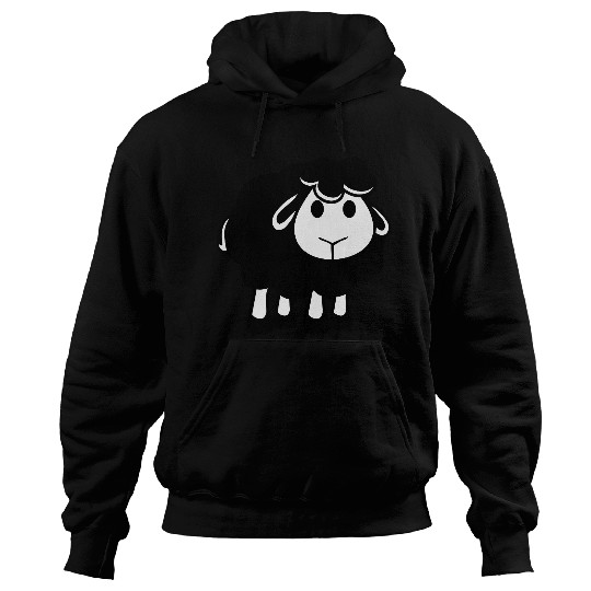 Black Sheep Small Cute Cute Lamb Cool Comic Sweet Hoodies