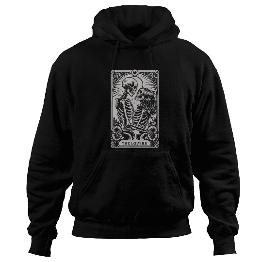 Vintage Gothic Skeleton Couple Tarot Card with Hoodies
