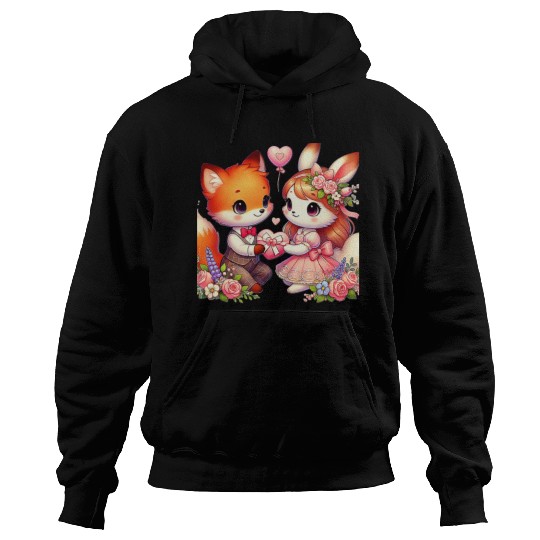 Beautiful couple heartvalentine's day design Hoodies