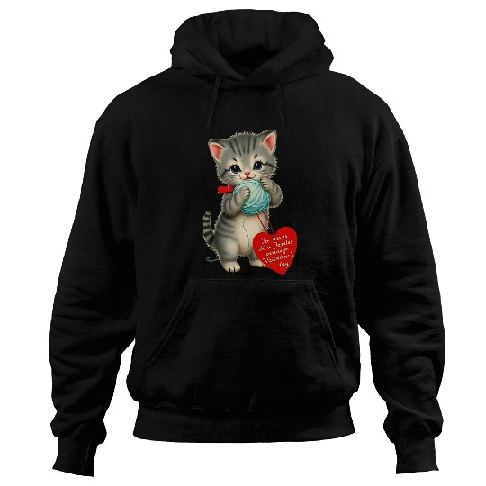 Kitten To a Dear Valentine s Day Card Hoodies