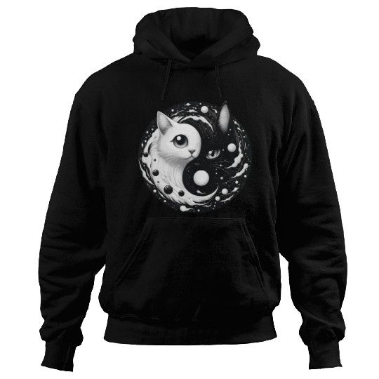 Ying and Yang Cats Asian Meditation Gift Idea Hoodies