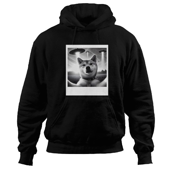 Shiba Inu Dog Dad Mom Funny Graphic Selfie UFOs We Hoodies