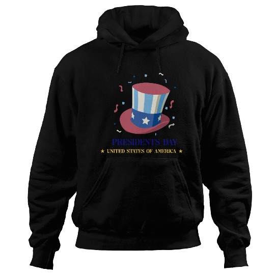 US flag on the hat.Presidents Day Hoodies