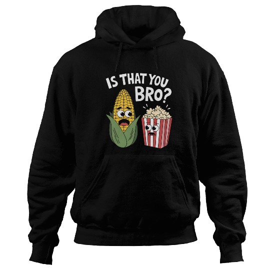 Funny Corn and Popcorn Cartoon Meme Design Hoodies