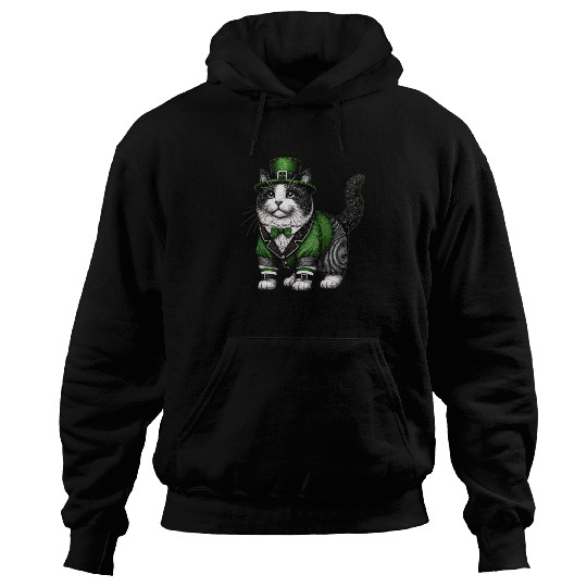 Lucky Cat in Green - St. Patrick’s Day Hoodies