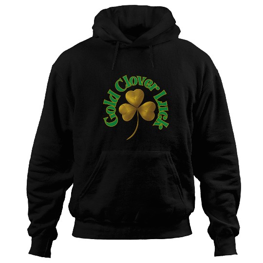 St. Patrick's Day - Gold Clover Luck Hoodies