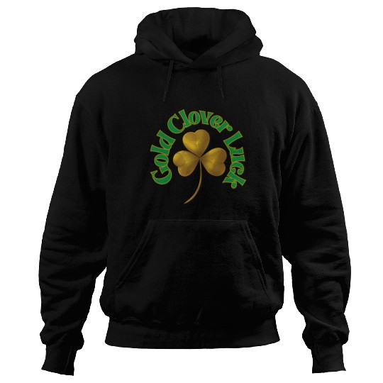St. Patrick's Day - Gold Clover Luck Hoodies