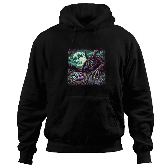 Creepy Werewolf Easter Bunny Nightmare Hoodies