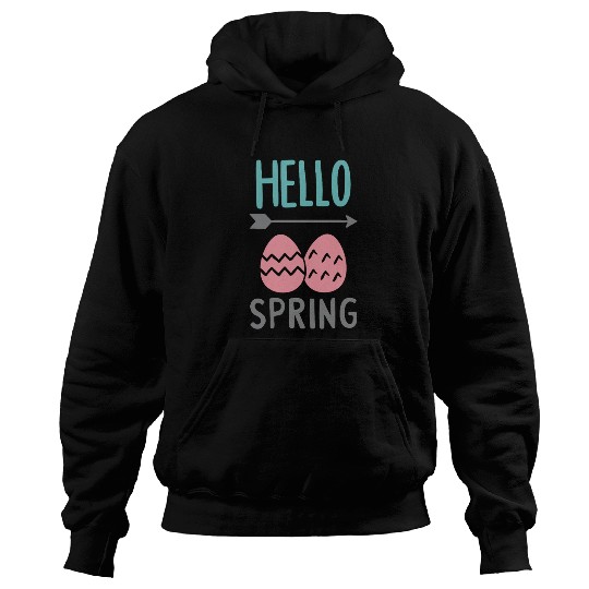 Hello Spring - Spring Design with Easter Eggs Hoodies