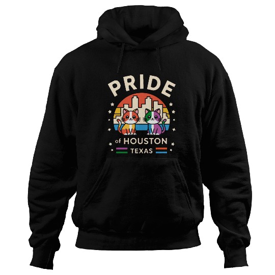Pride of Houston City Texas USA Rainbow Flag Hoodies