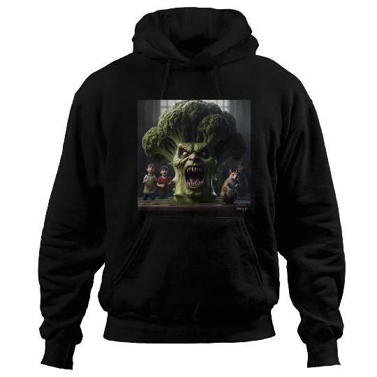 a hyper realistic cinematicmean broccoli. Hoodies