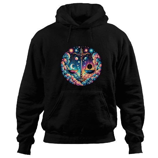 Libra - Celestial Scales of Balance Hoodies