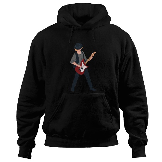 stylish guitar-playing man design Hoodies