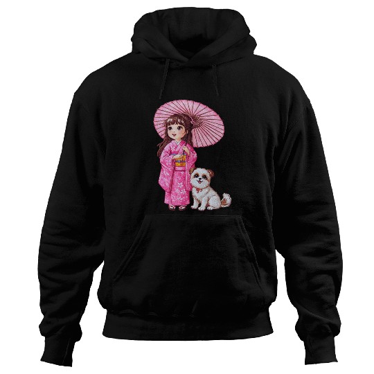 Kimono Girl & Her Loyal Pup Hoodies