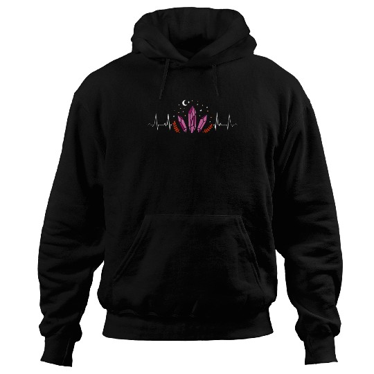 Lesbian Heartbeat Crystal Magic Mystic Pride Hoodies