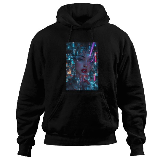 Neon Siren A Cyberpunk Reverie Hoodies