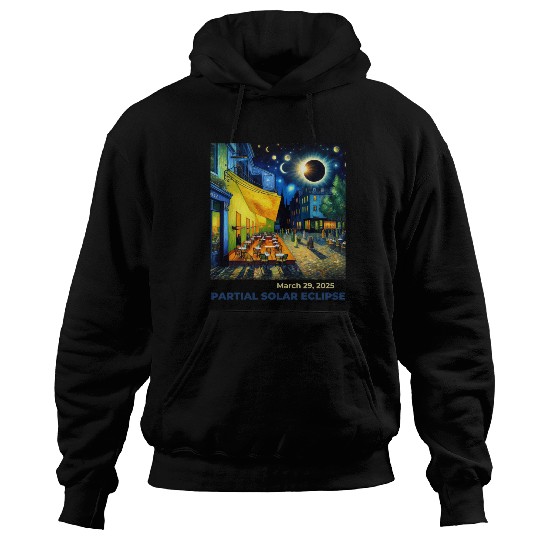 March 29, 2025 Partial Solar Eclipse Night Scene Hoodies