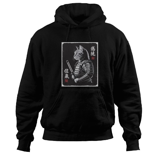 Cats Samurai In Japanese Ukiyo-e Hoodies