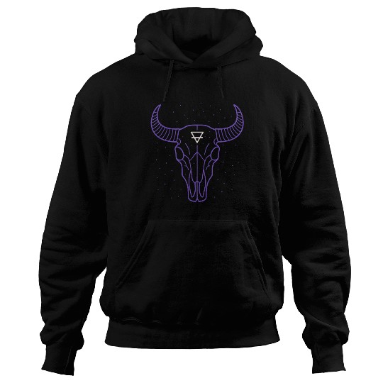 Earth Symbol Bull Skull | Mystic Minimal Art Hoodies