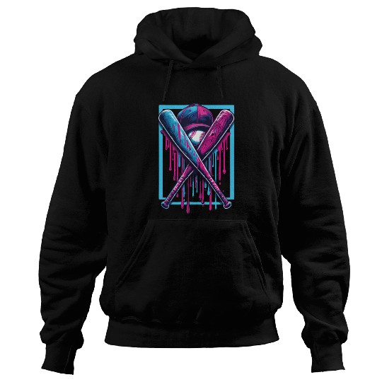 Baseball Home Plate Drip Boys Baseball Bat Hoodies