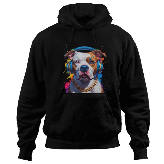 Hip-Hop Pit Bull – Urban Style Pop Art Portrait Hoodies