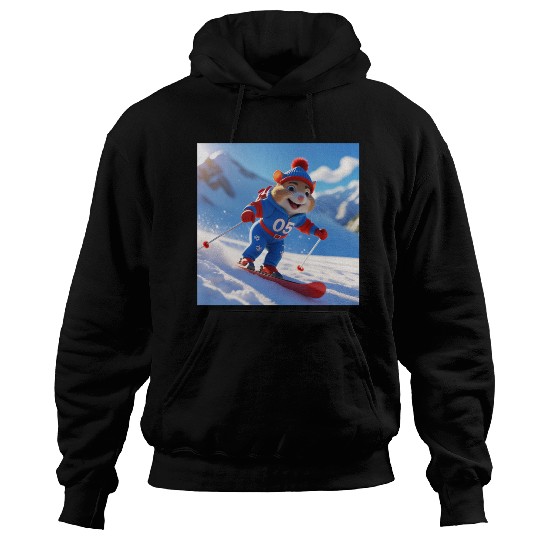 Hamster climbing the mountains cute Hoodies