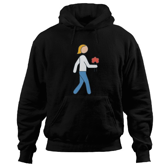 Person walking with flowers in hand Hoodies