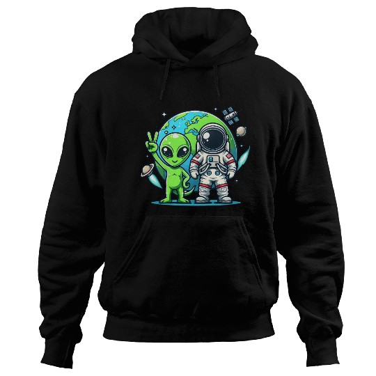 Alien Astronauts In Space Hoodies