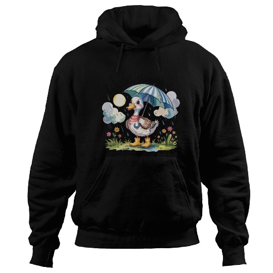 Rainy Day Duck Design Hoodies