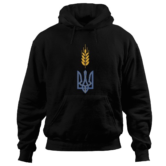 Ukraine Trident Wheat Symbol Ukrainian Heritage Hoodies