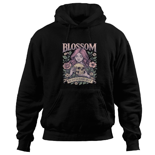 BLOS Gothic Floral Skull Embrace Hoodies