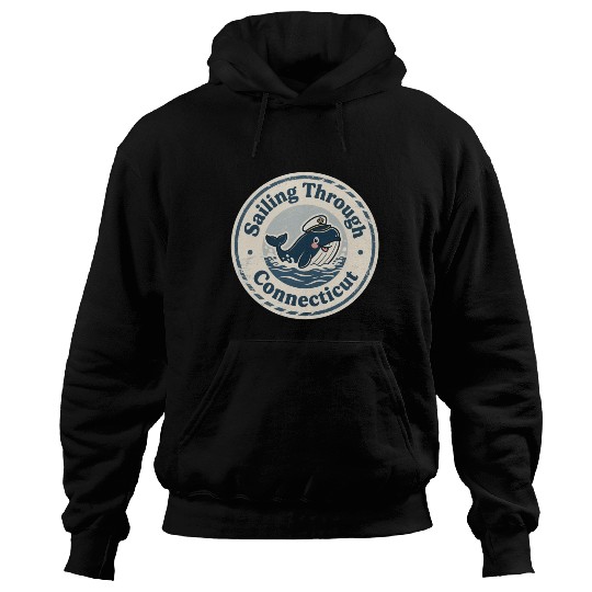 Connecticut Whale Captain Design Hoodies