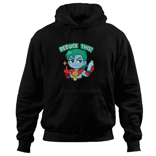 Chibi Style Captain Planet Reduce This!Design Hoodies
