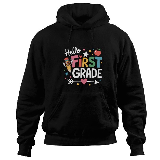 Hello 1St First Grade Back To School Students Hoodies