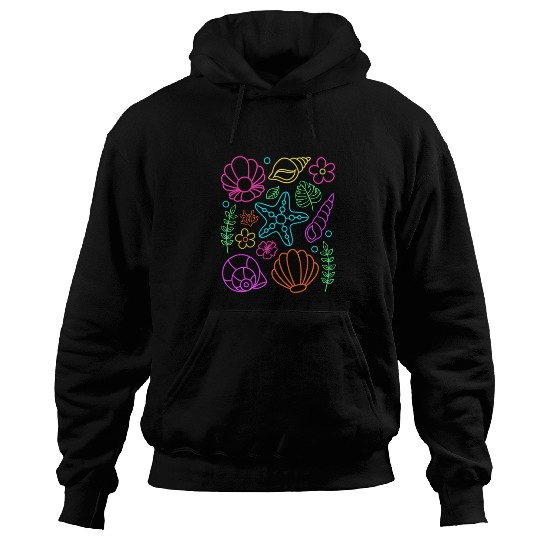 Neon Seashell Summer Beach Hoodies