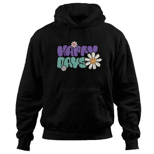 Happy Days | Groovy Retro Daisy Flower Hoodies
