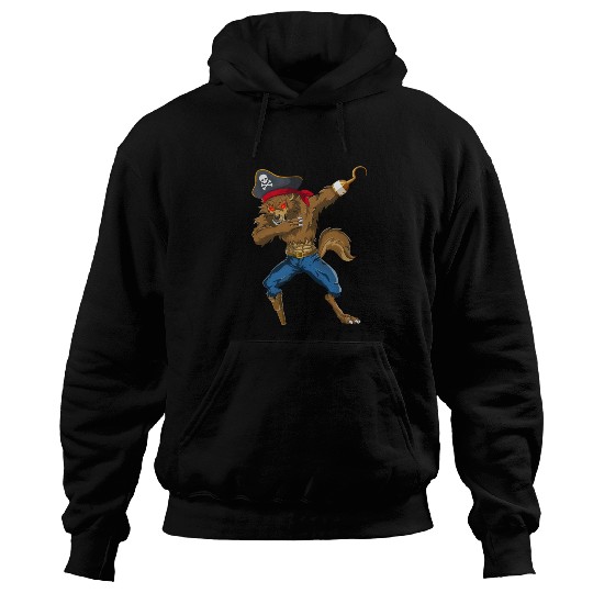 Dabbing Werewolf Pirate Halloween Pirate Hoodies