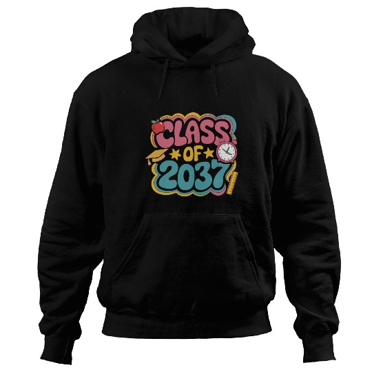 Class of 2037 Grow With Me, groovy back to school Hoodies