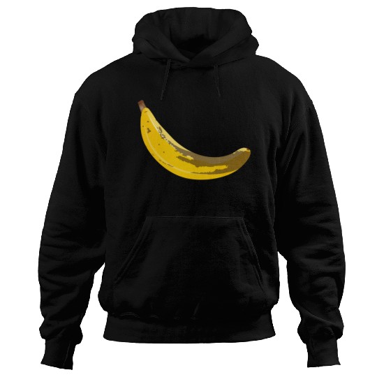 Overripe Banana with Brown Spots Illustration Hoodies