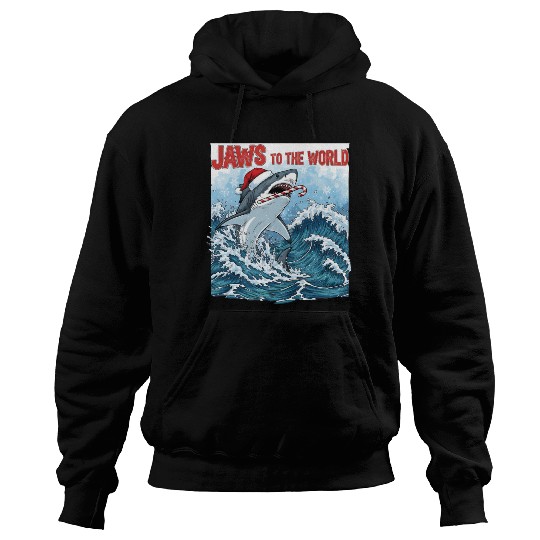 Jaws to the World – Christmastime Shark Attack Hoodies